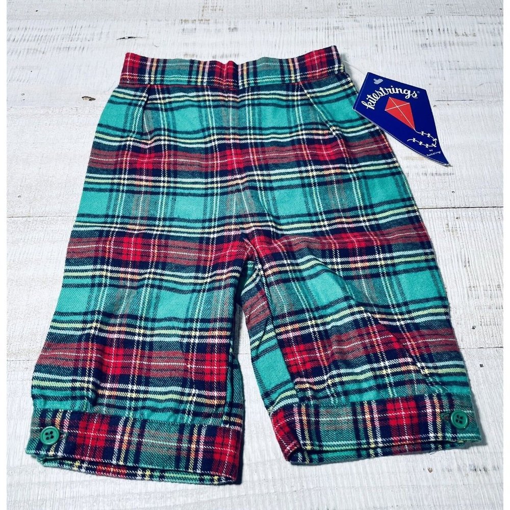 Vintage Kitestrings Plaid Toddler Pants 2T USA Made New Old Stock With Tags